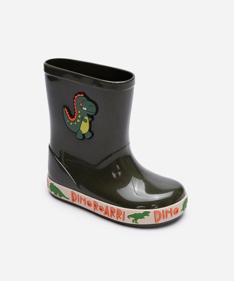 galocha infantil dinossauro verde