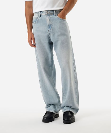 calça baggy jeans azul
