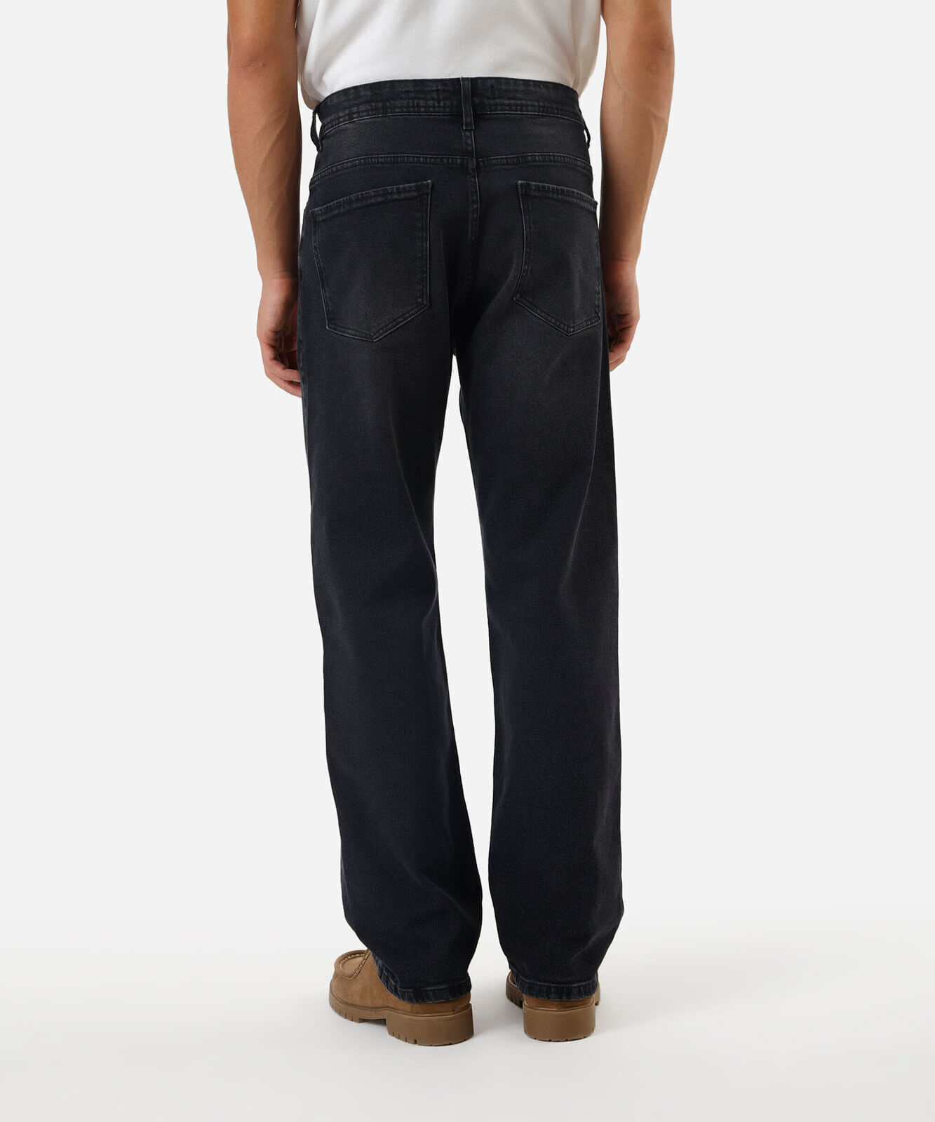 calça reta masculina jeans preta