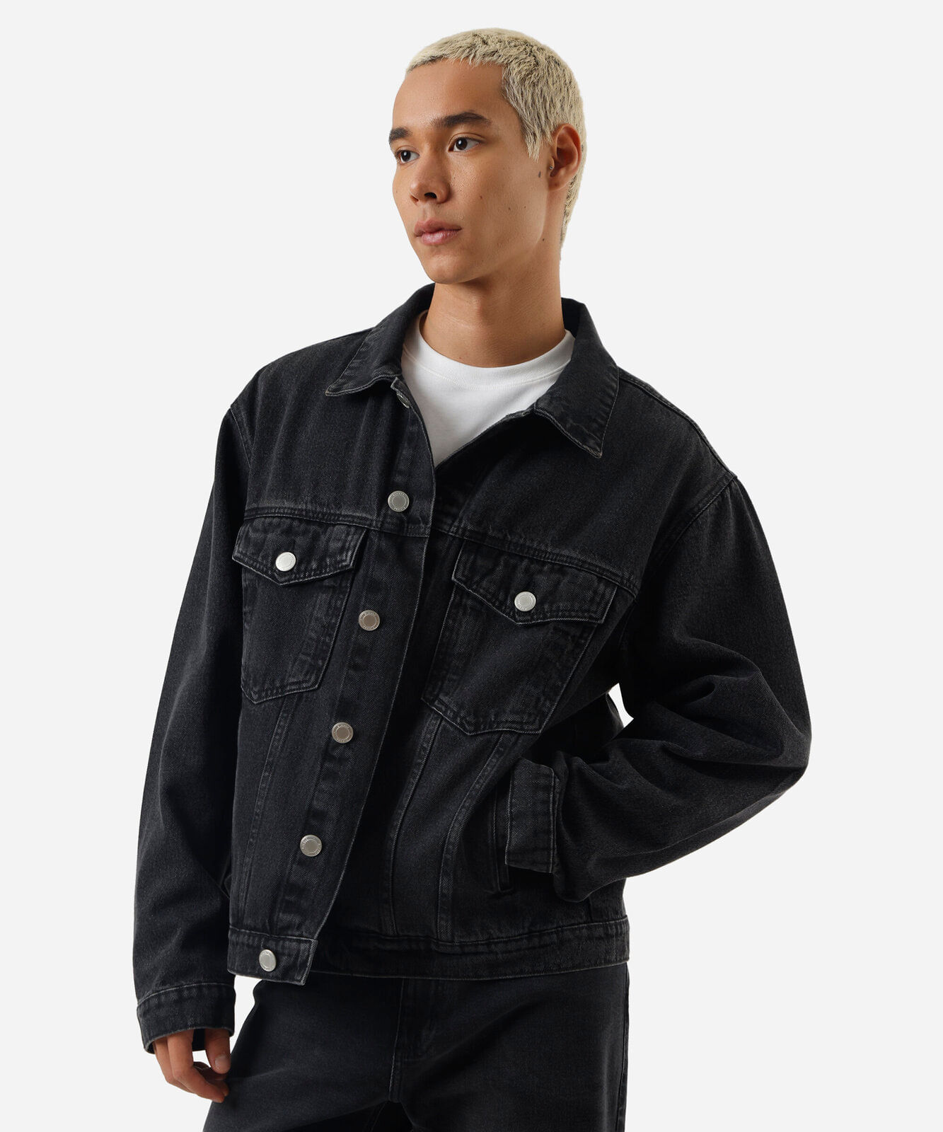 jaqueta masculina jeans preta