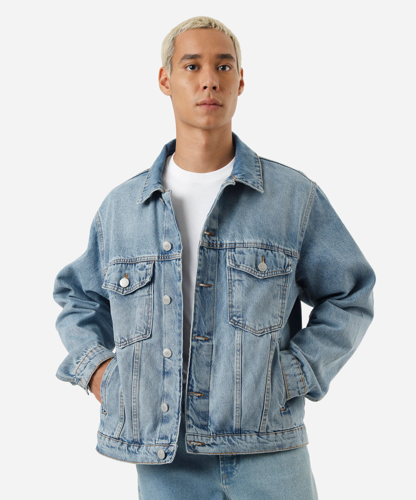 jaqueta masculina jeans azul