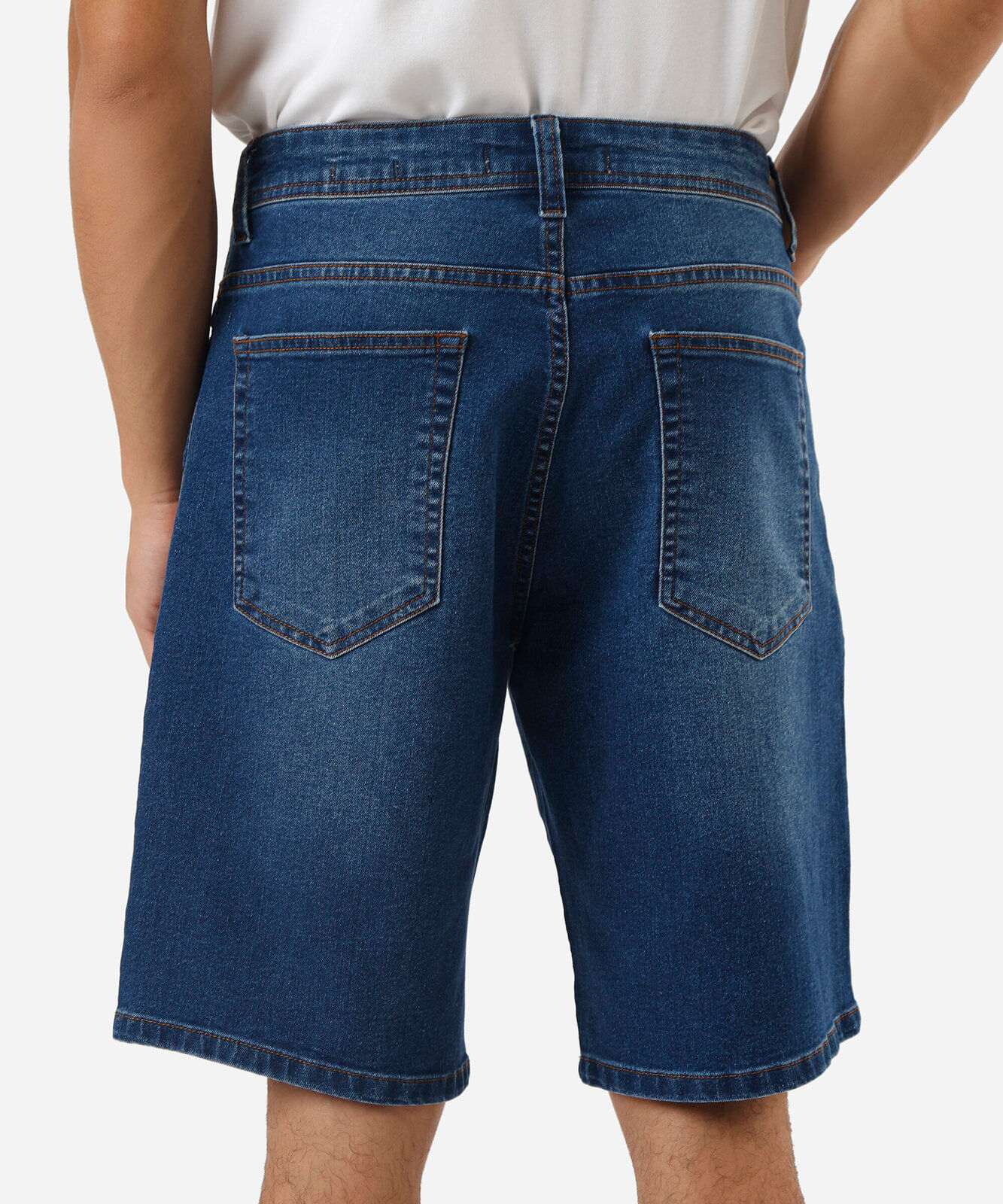 bermuda reta masculina jeans azul