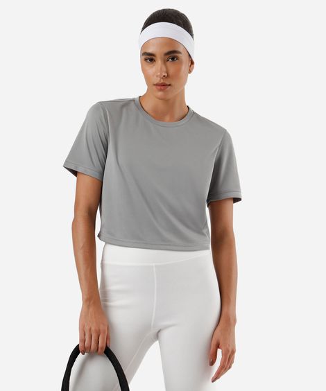 cropped feminino esportivo ace com refletivos cinza