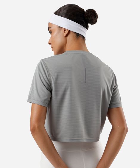 cropped feminino esportivo ace com refletivos cinza