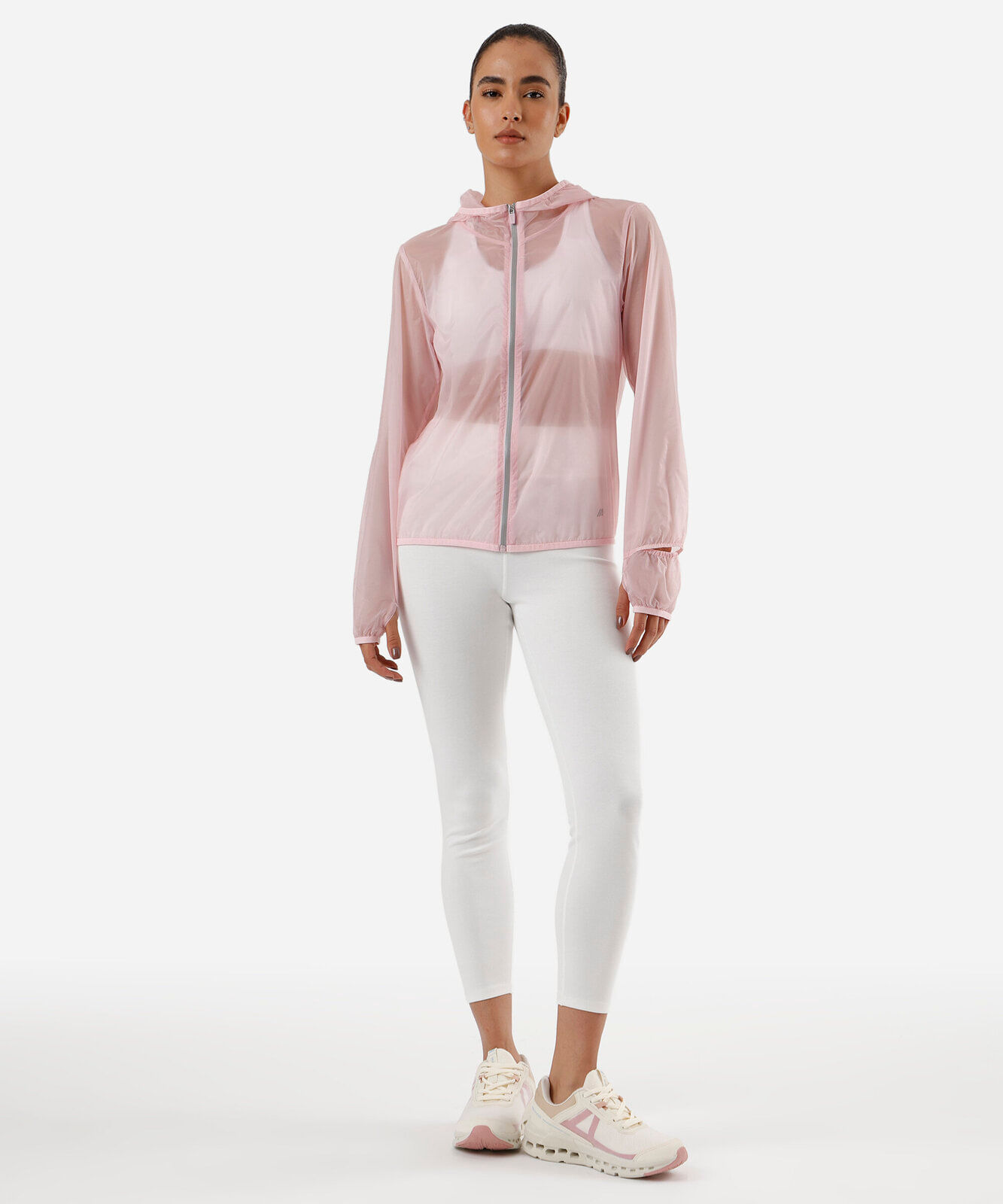 jaqueta corta vento feminino esportiva com capuz rosa