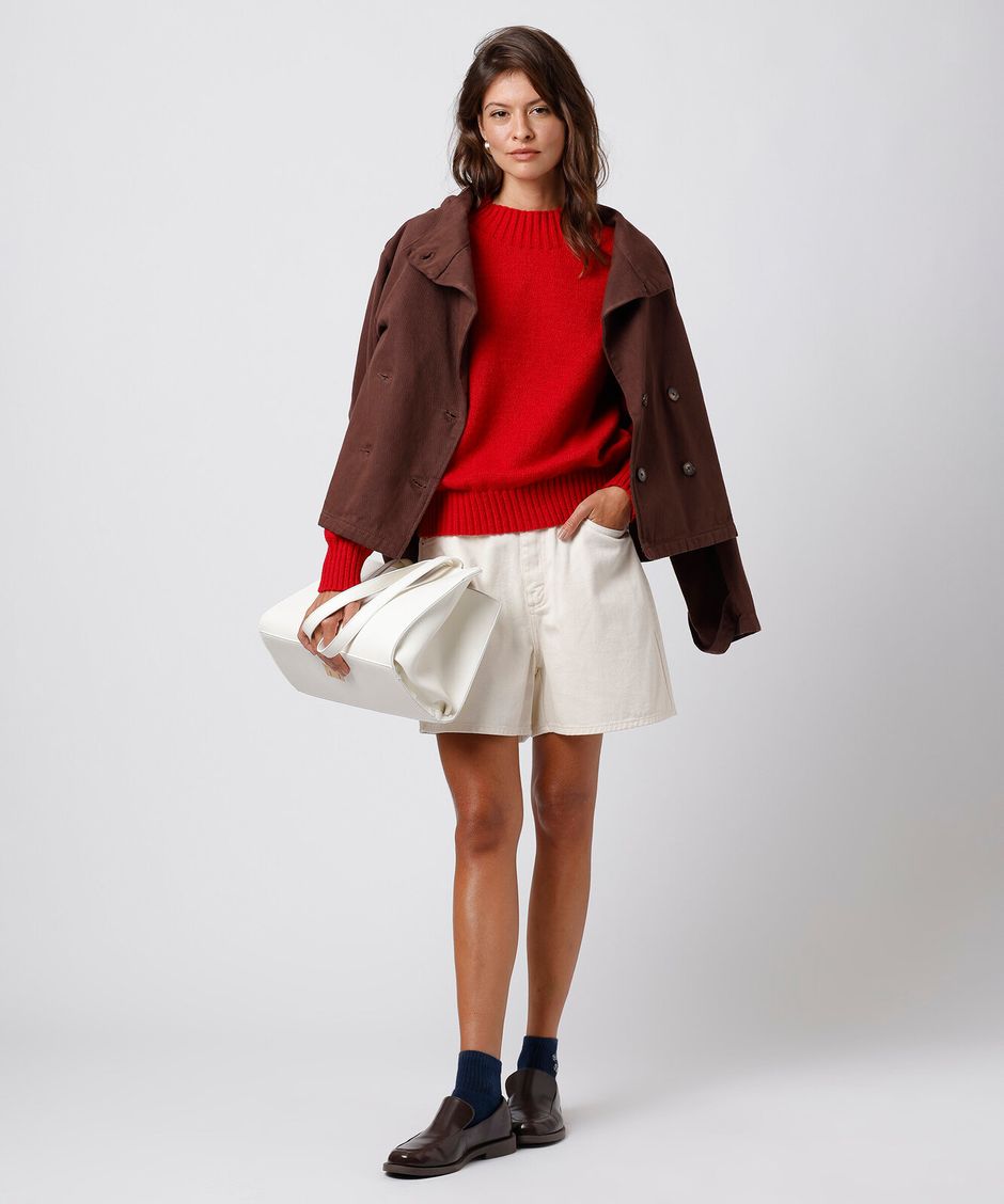 suéter feminino de tricot gola alta mindset vermelho