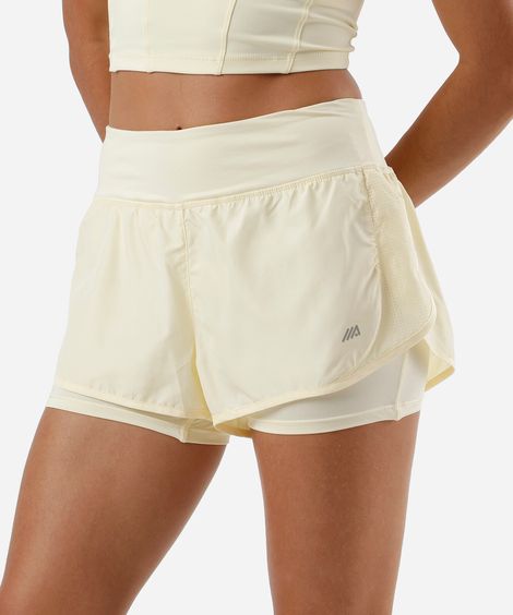 short running com forro e bolso esportivo ace amarelo