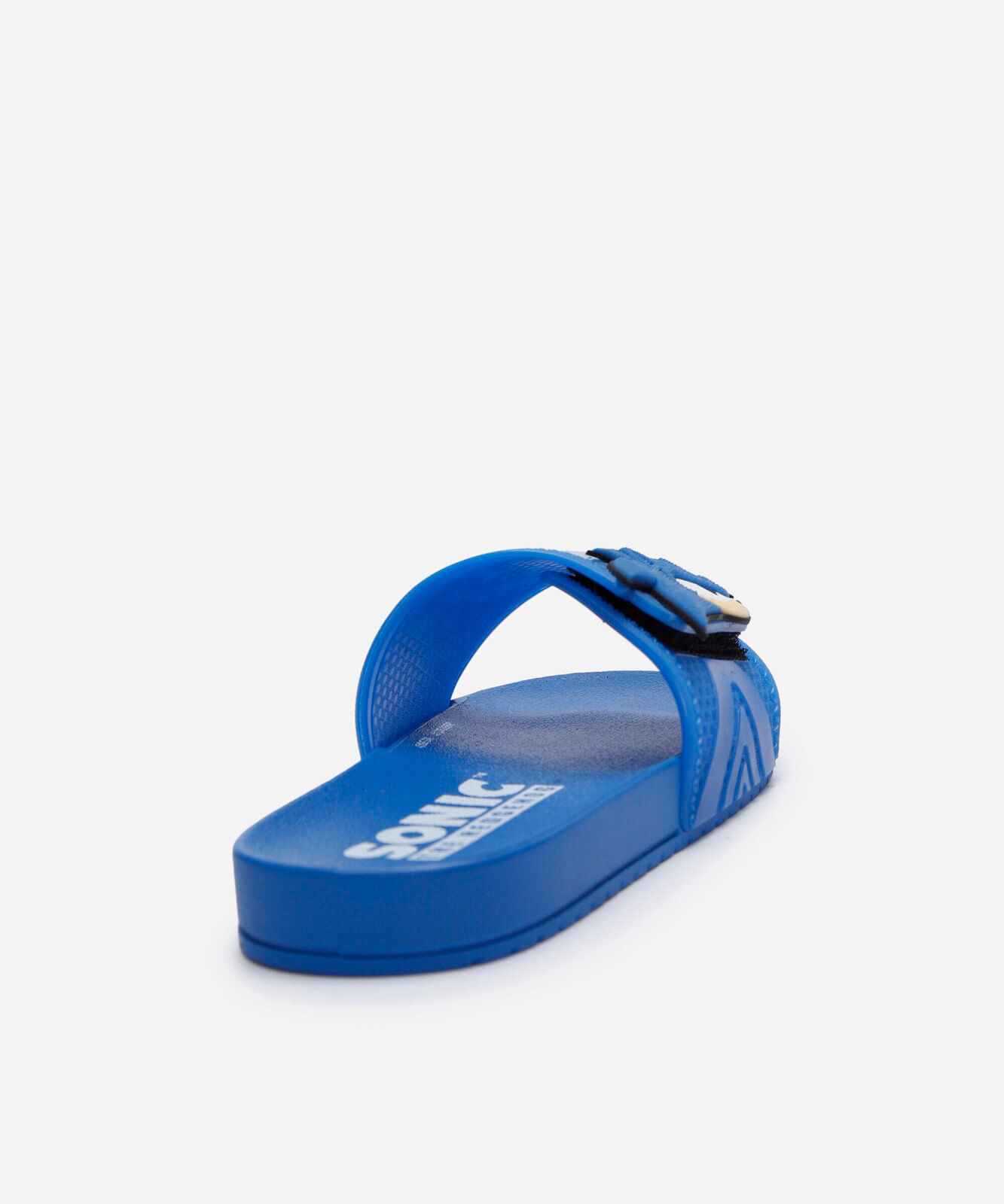 chinelo slide infantil com velcro sonic grendene azul