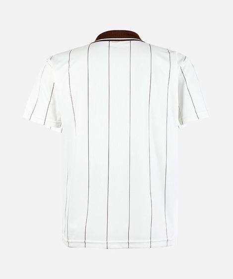 camiseta esportiva juvenil manga curta listrada off white