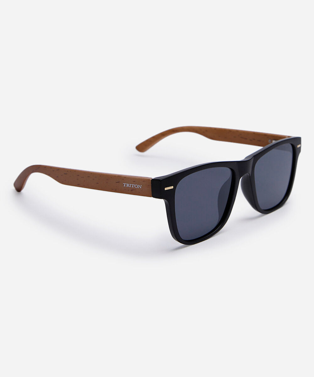 óculos de sol masculino quadrado de acetato triton preto