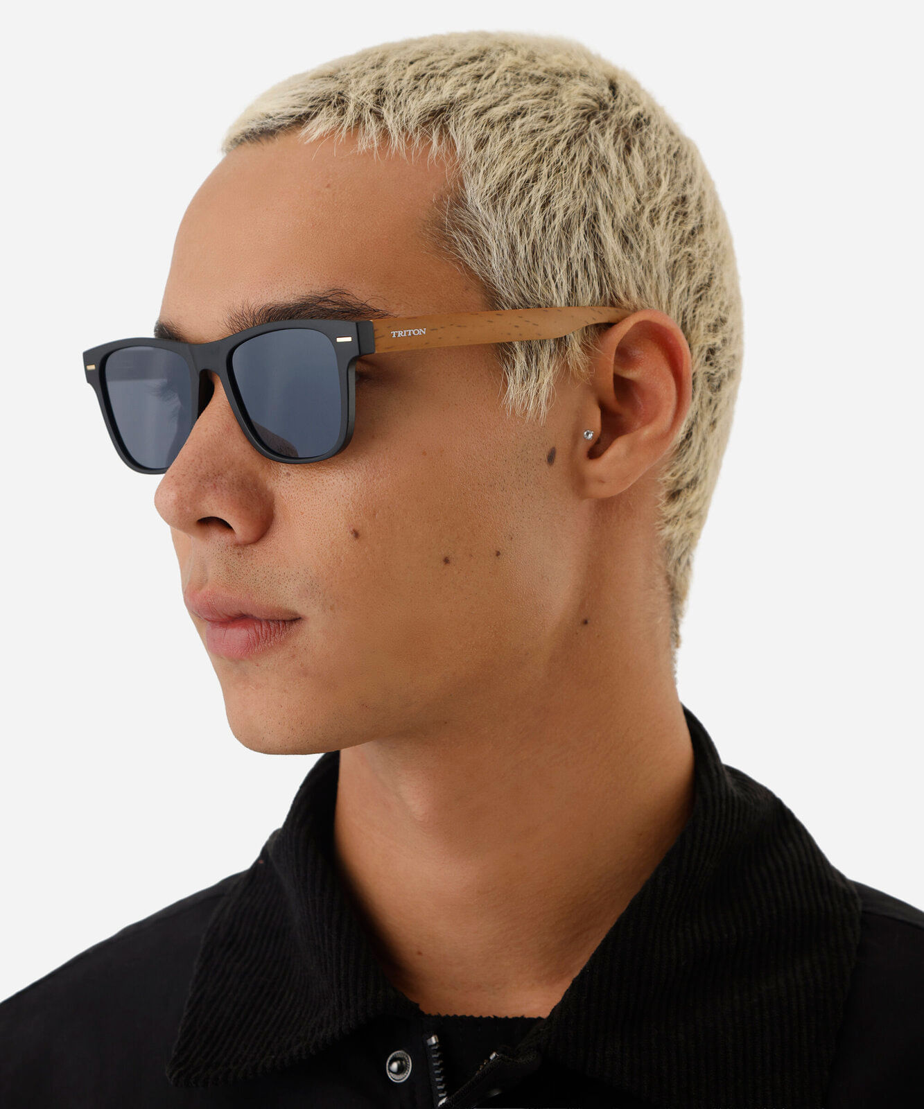 óculos de sol masculino quadrado de acetato triton preto