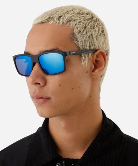 óculos de sol masculino quadrado de acetato triton preto