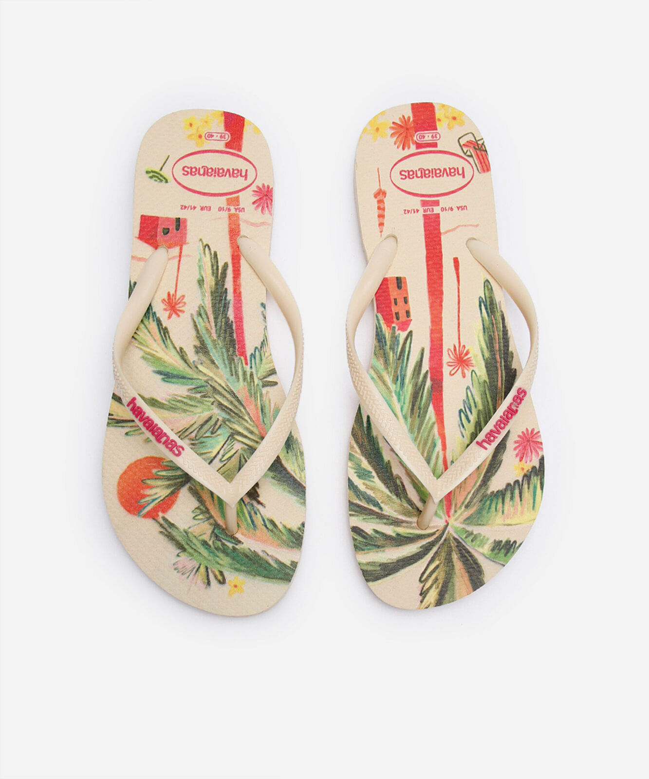 chinelo havaianas slim summer bliss bege