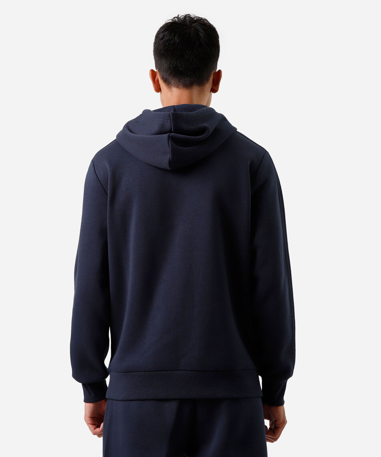 blusão masculino de moletom esportivo com capuz azul