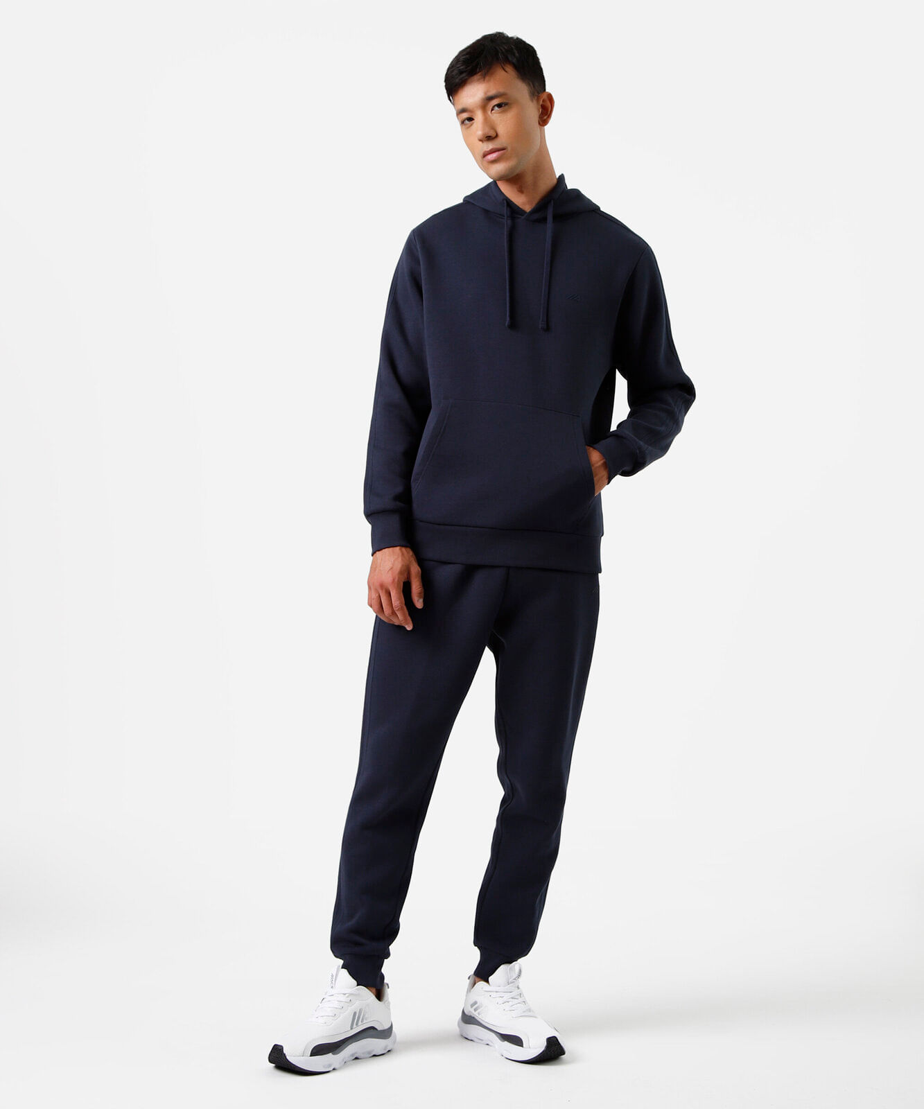 blusão masculino de moletom esportivo com capuz azul