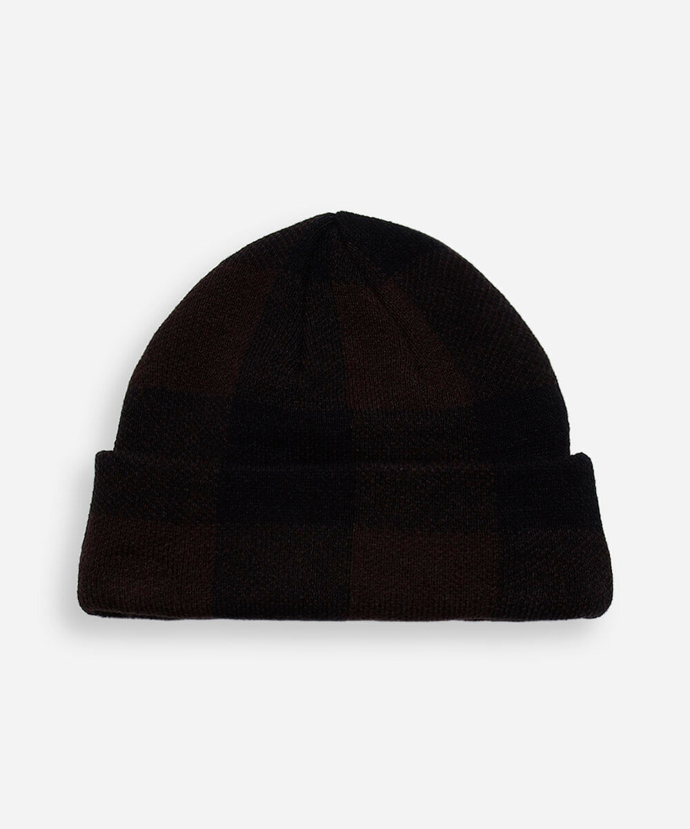 gorro masculino xadrez marrom
