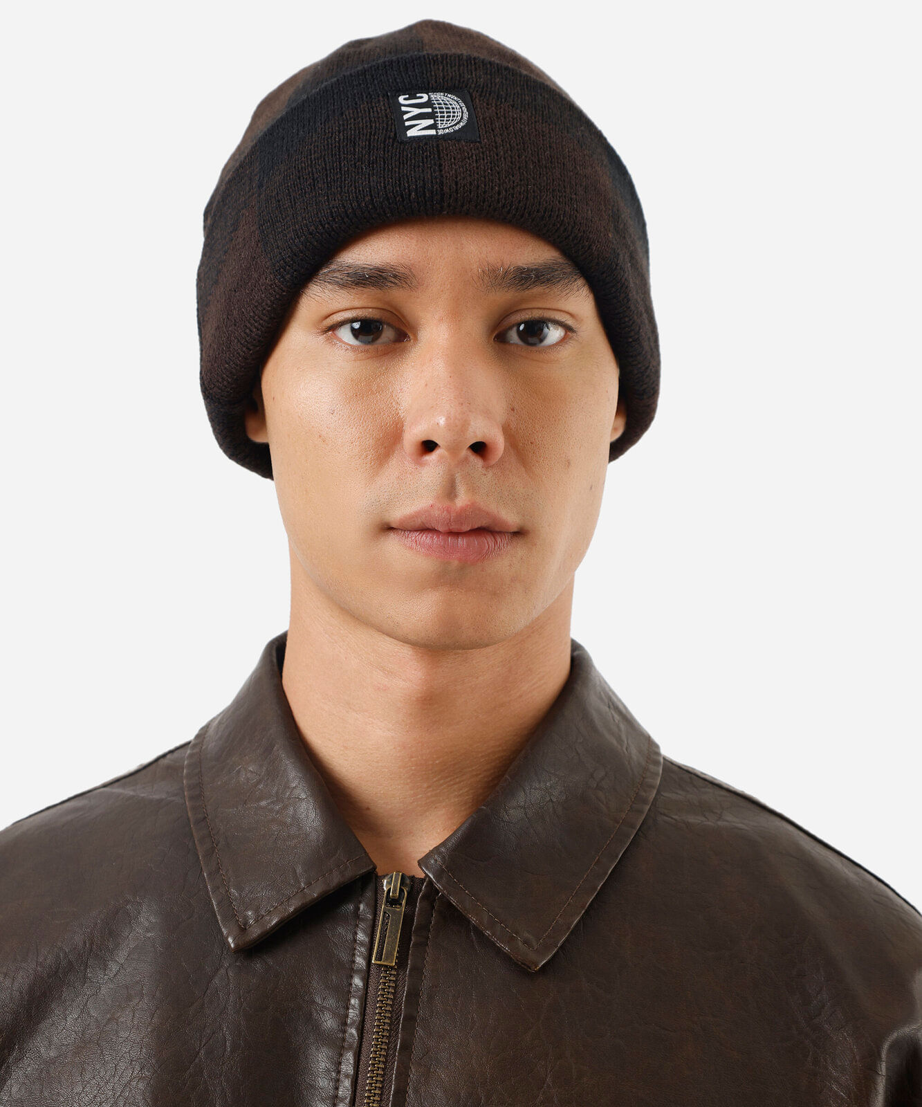 gorro masculino xadrez marrom