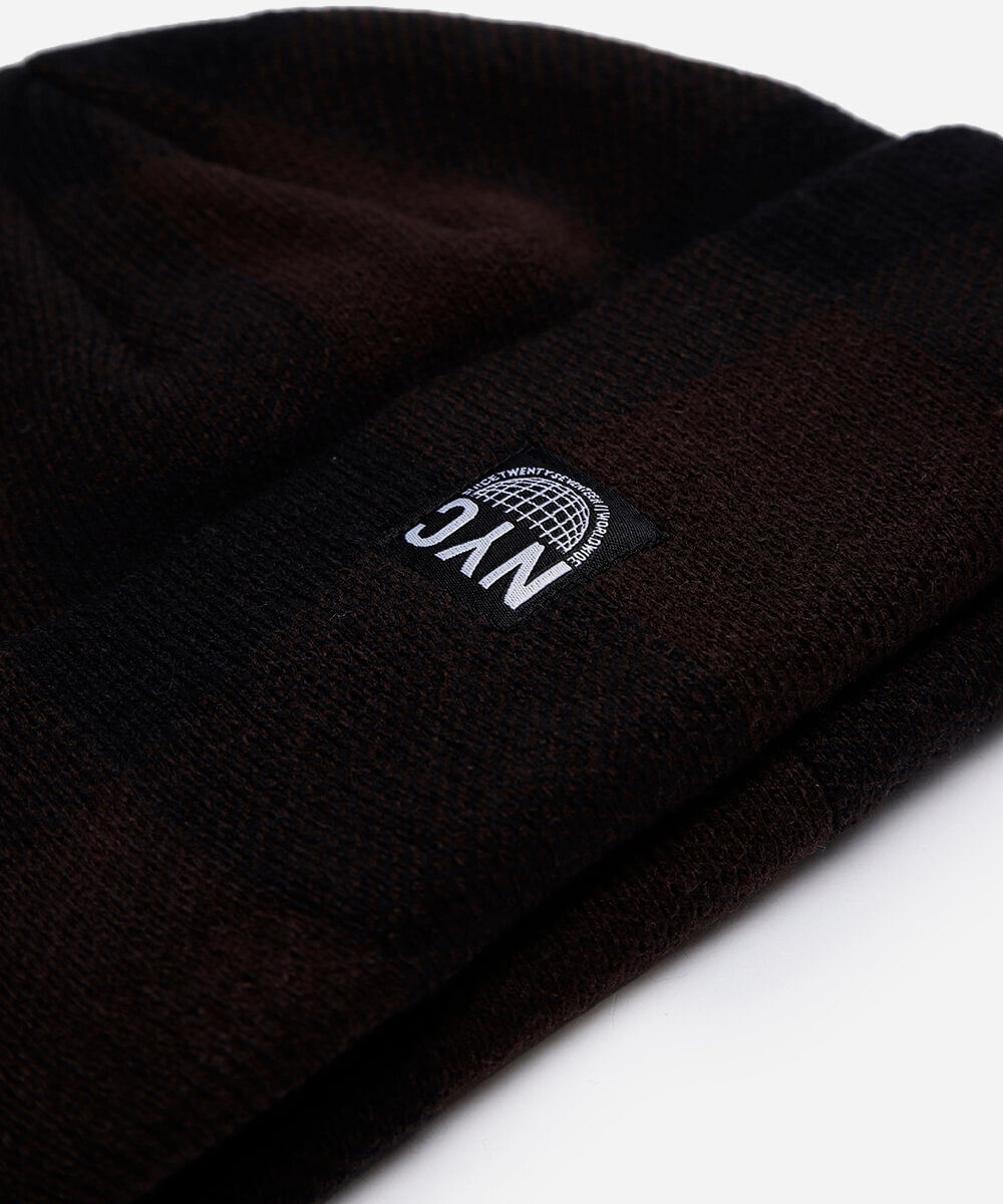 gorro masculino xadrez marrom