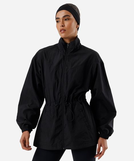 parka feminina esportiva ace texturizada preta