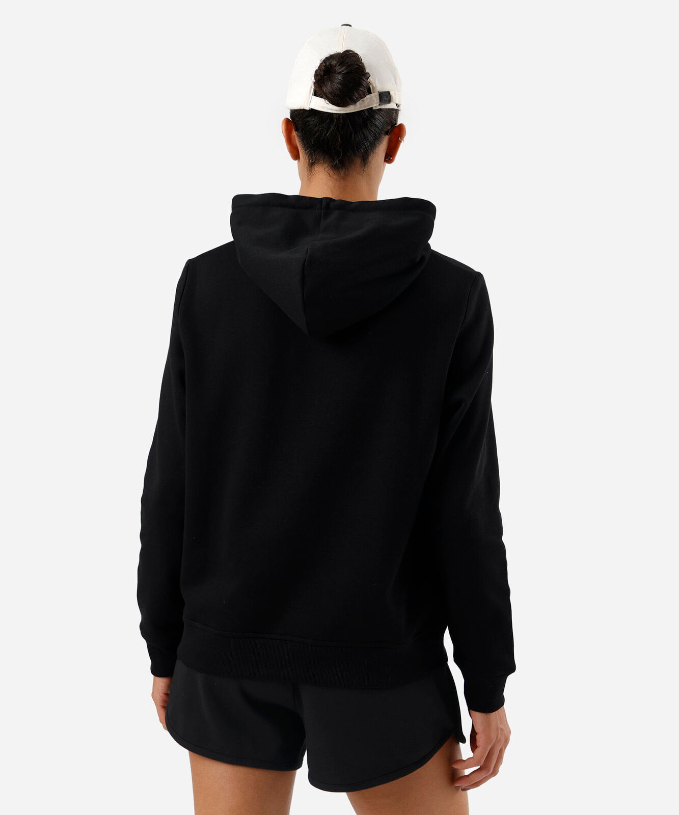 blusa de moletom com capuz e bolso preta