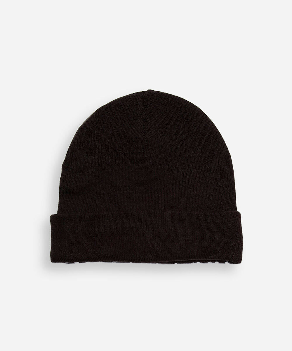 gorro de tricot estampado marrom