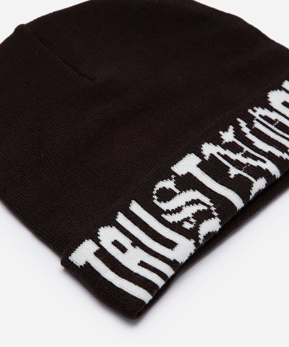 gorro de tricot estampado marrom