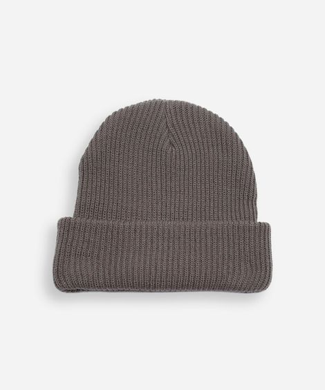 gorro masculino canelado cinza