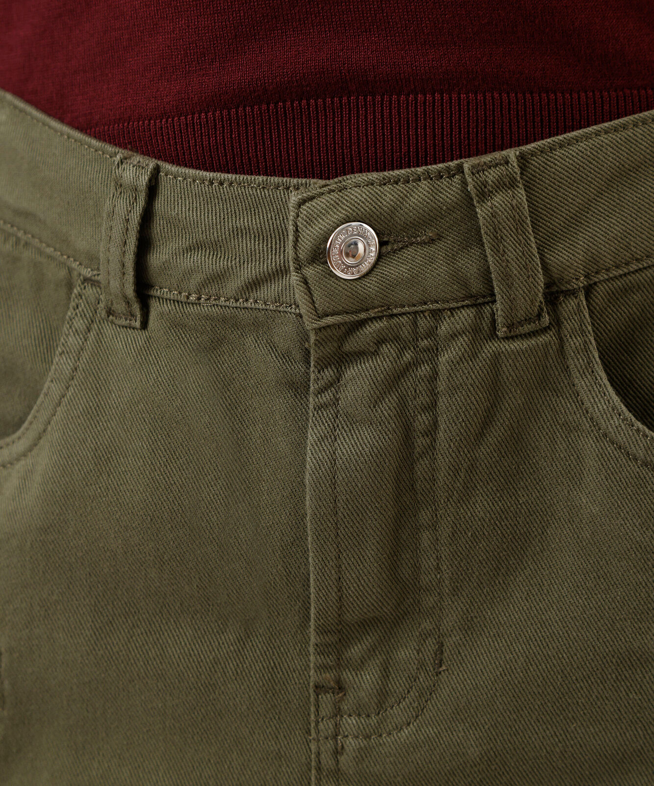 short saia cargo feminino de sarja cintura alta verde