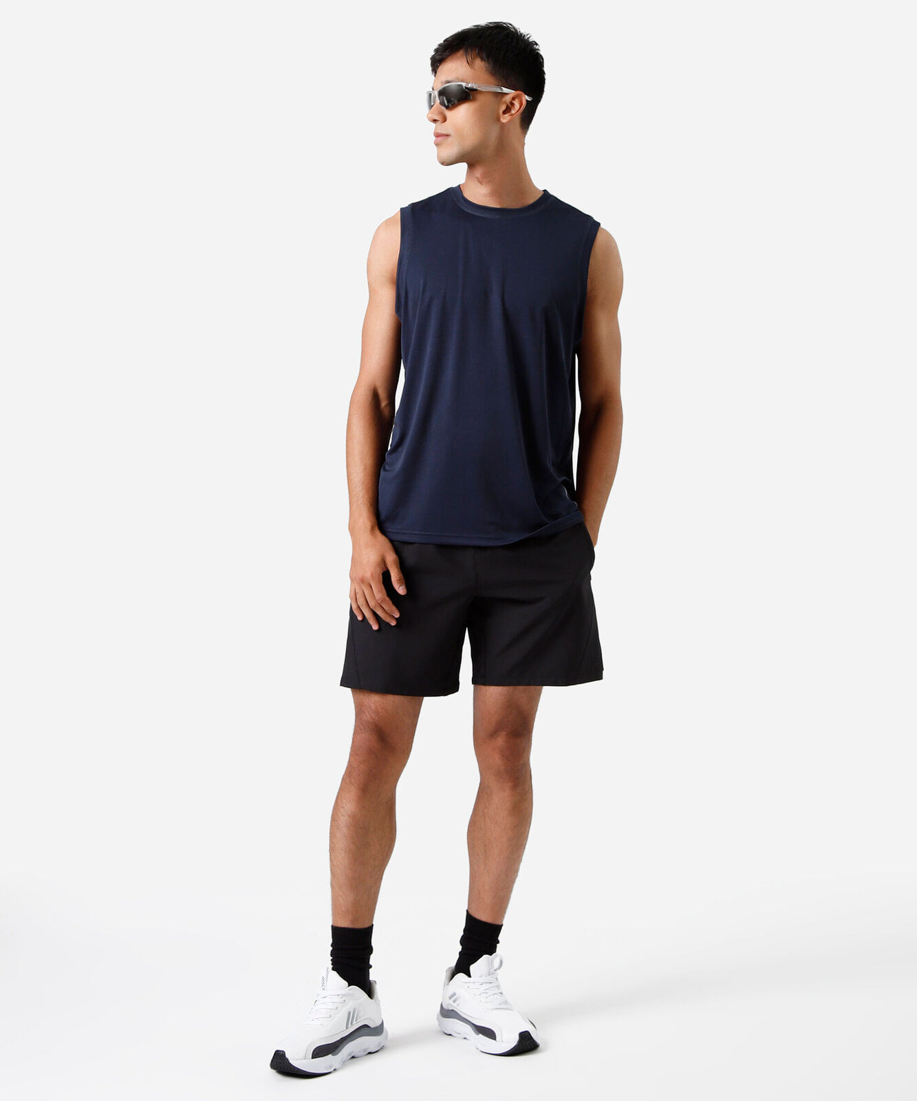 regata esportiva masculina de poliamida azul