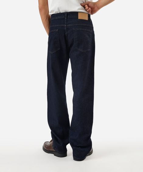 calça reta masculina jeans azul