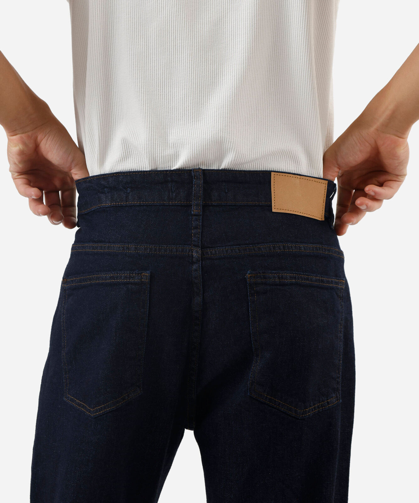 calça reta masculina jeans azul