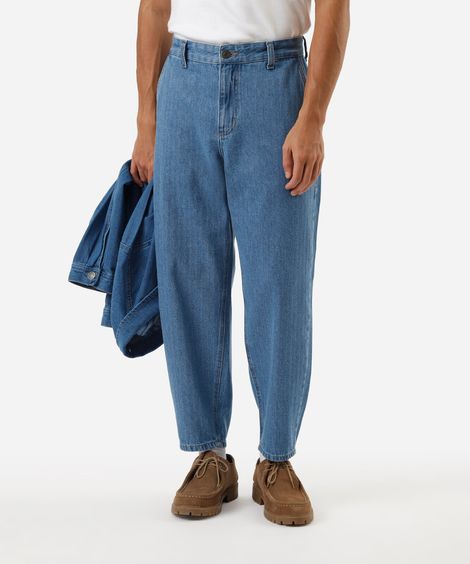 calça jeans masculina relaxed tokyo texturizada azul