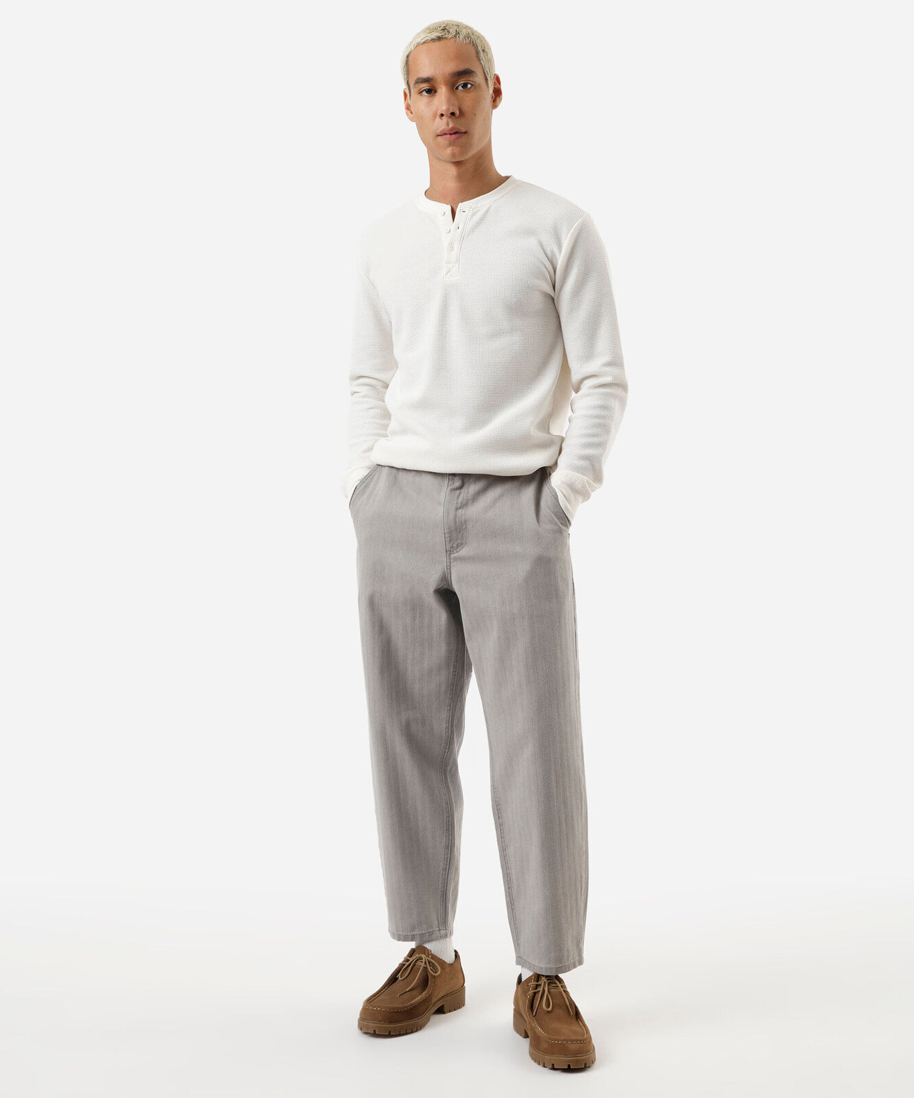 calça chino masculina jeans cinza