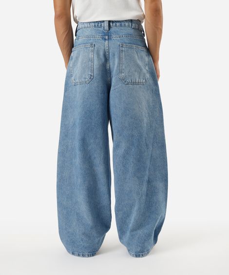 calça super baggy masculina jeans azul