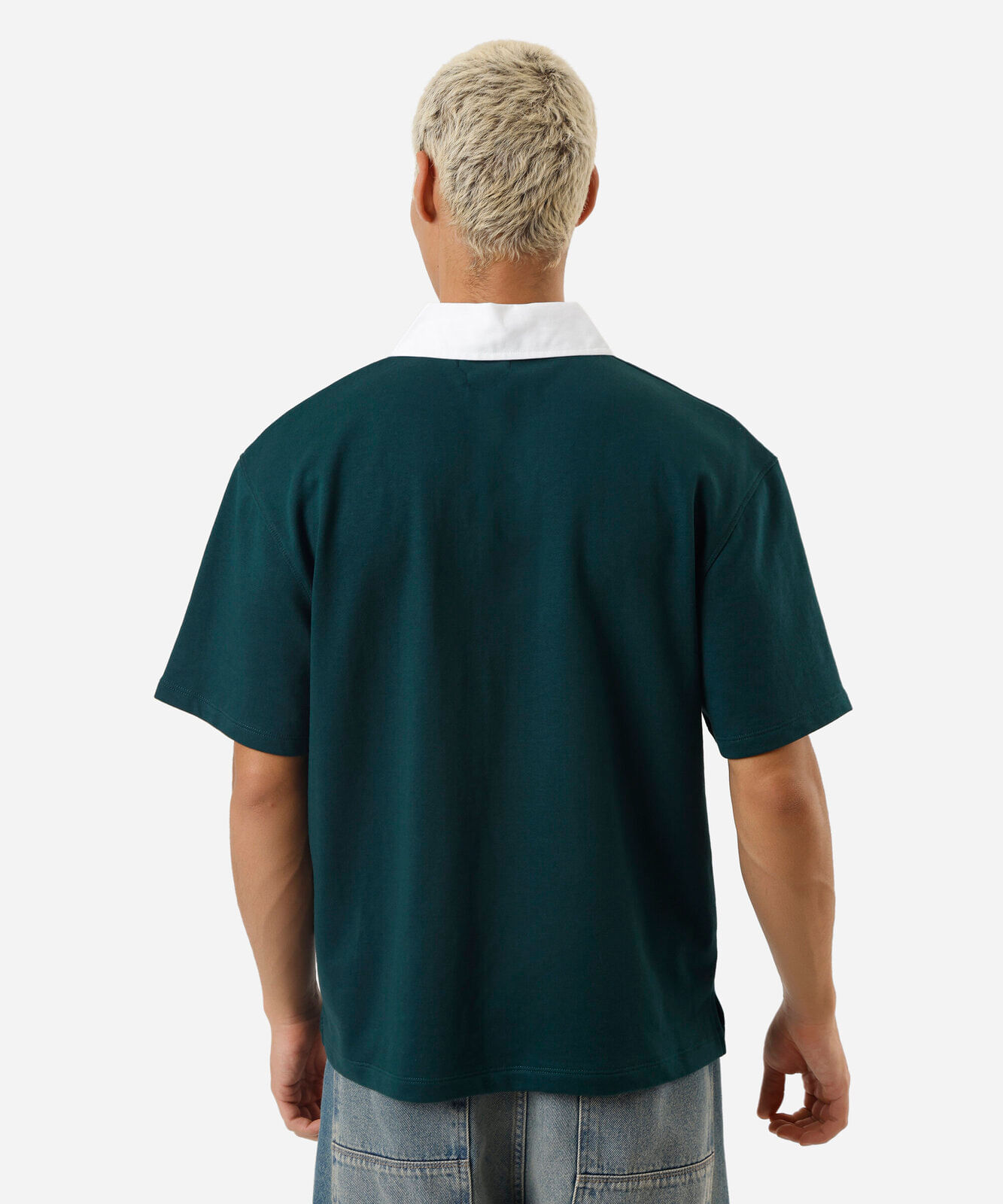 polo masculina de moletom manga curta verde
