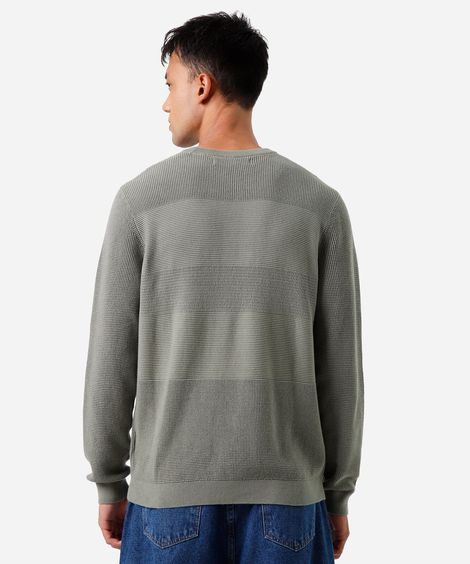 suéter de tricot texturizado verde