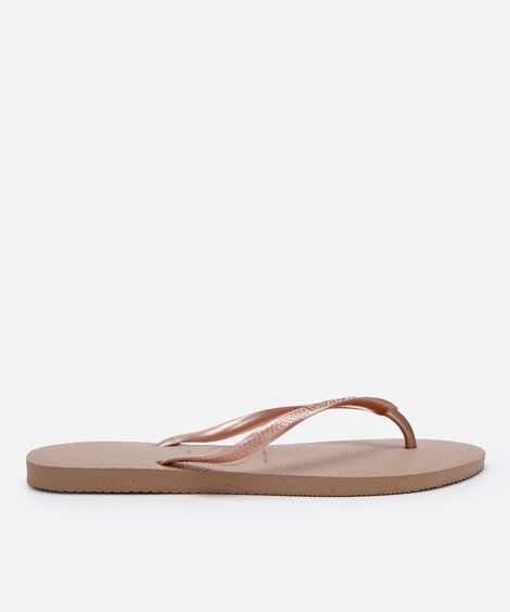 chinelo havaianas slim bege