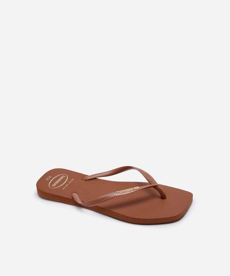 chinelo havaianas slim square marrom