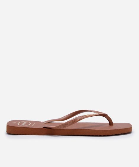 chinelo havaianas slim square marrom