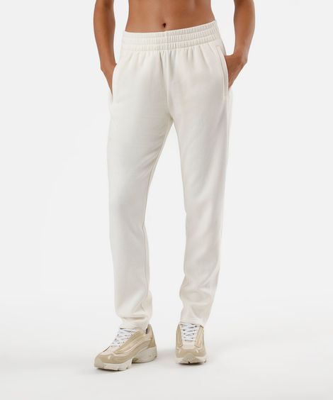 calça jogger feminina de moletom esportiva ace  off white