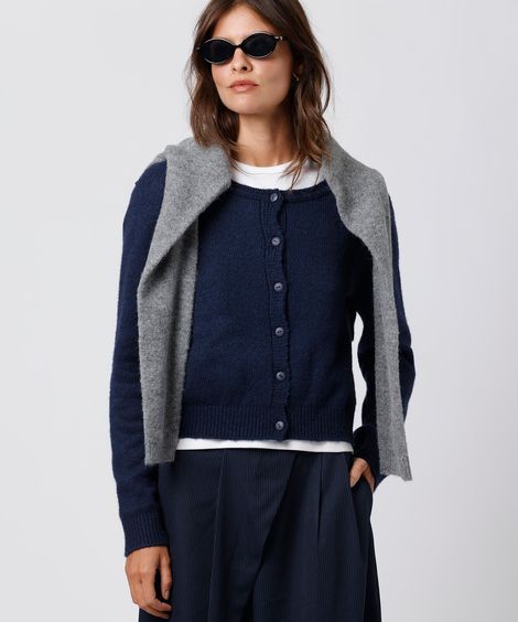 cardigan feminino de tricot mindset azul