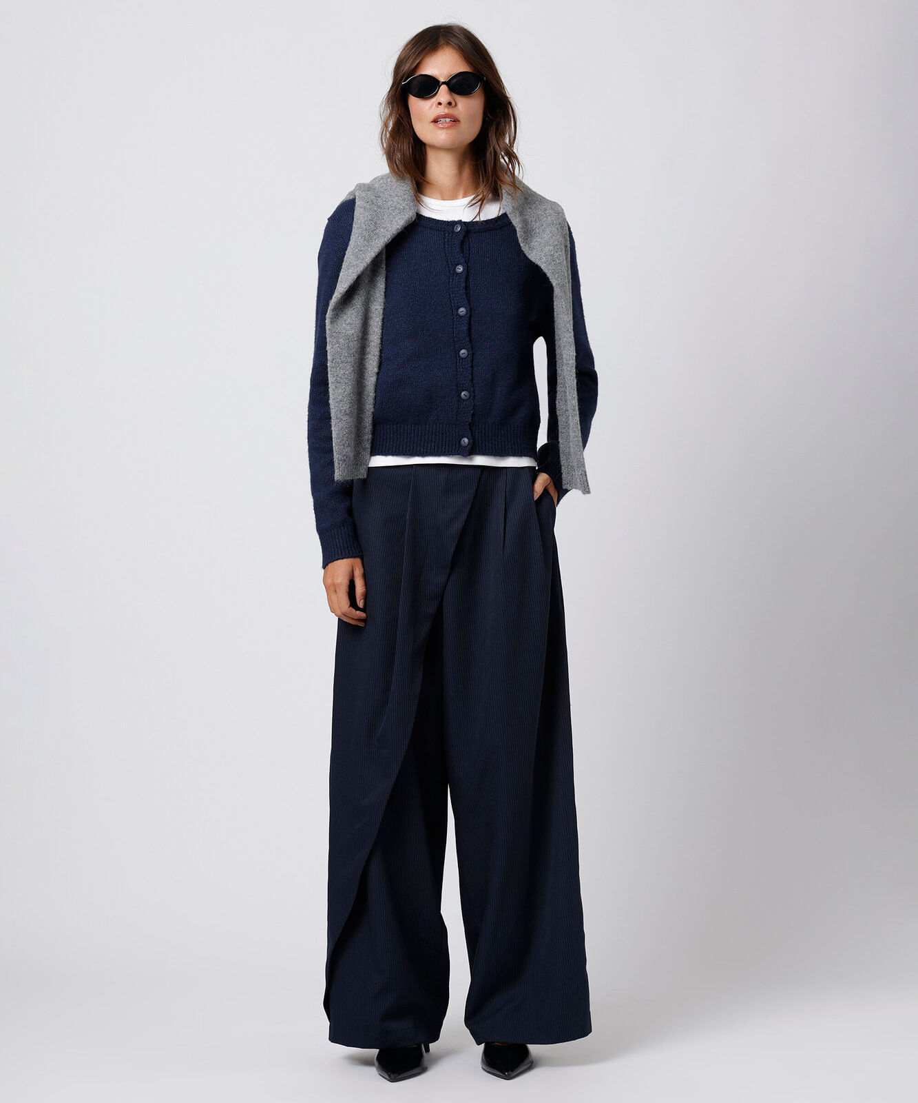 cardigan feminino de tricot mindset azul