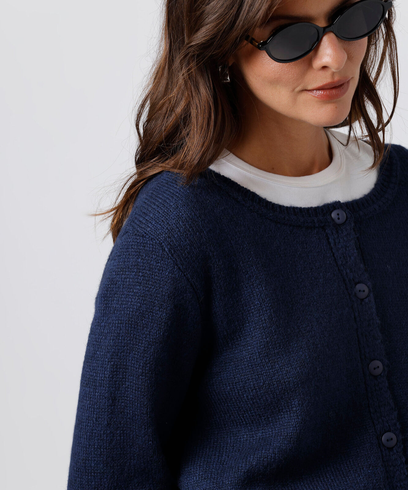 cardigan feminino de tricot mindset azul