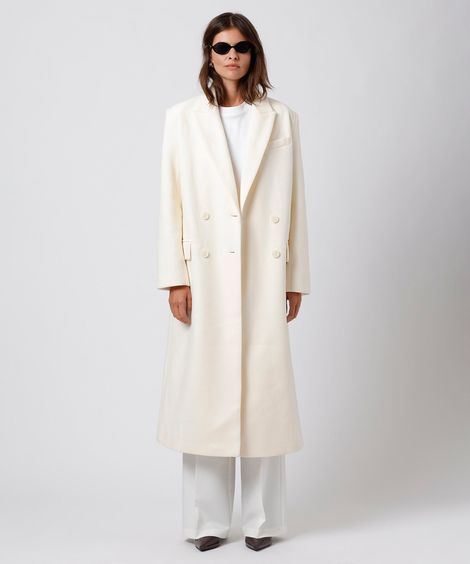 casaco longo feminino texturizado mindset off white