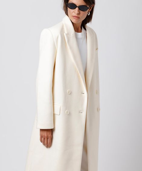 casaco longo feminino texturizado mindset off white