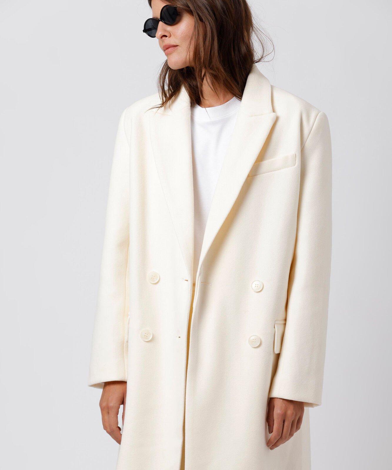 casaco longo feminino texturizado mindset off white