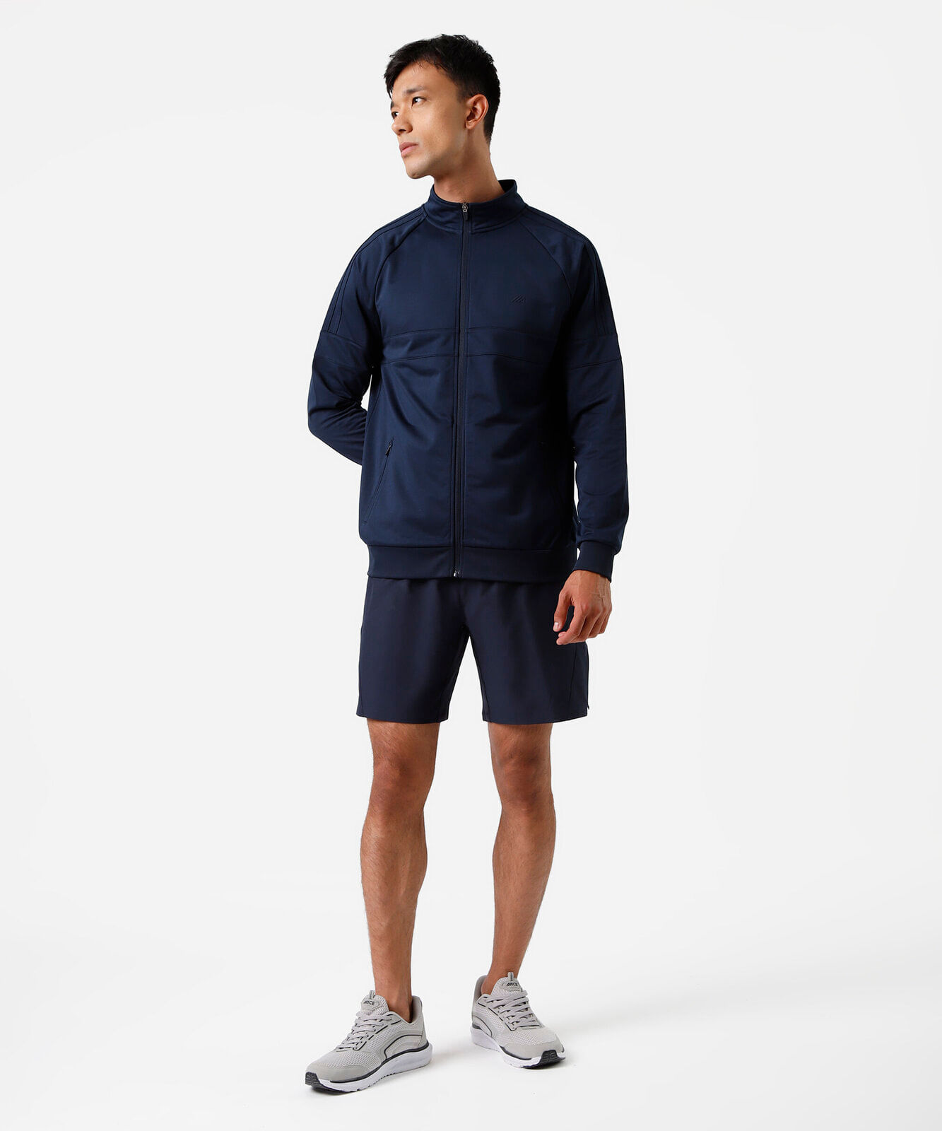 bermuda reta masculina bolso com zíper azul