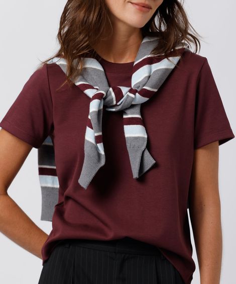camiseta feminina de algodão slim mindset vinho