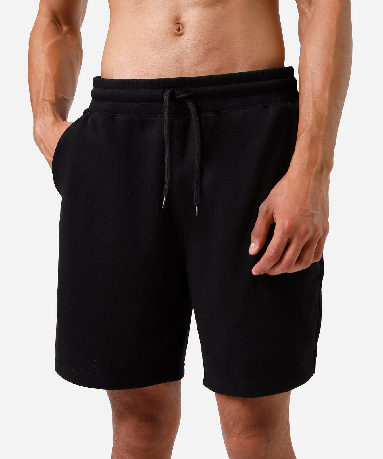 bermuda esportiva reta masculina de moletinho preta