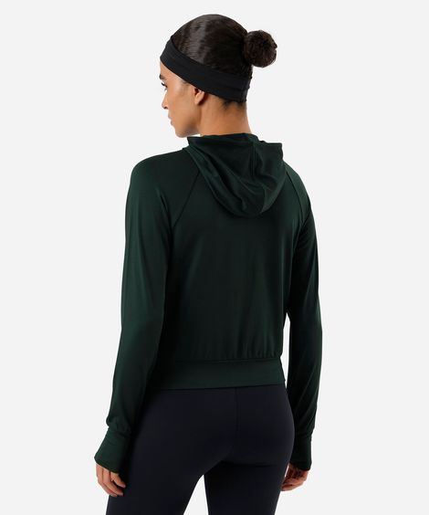 jaqueta feminina com capuz esportiva verde